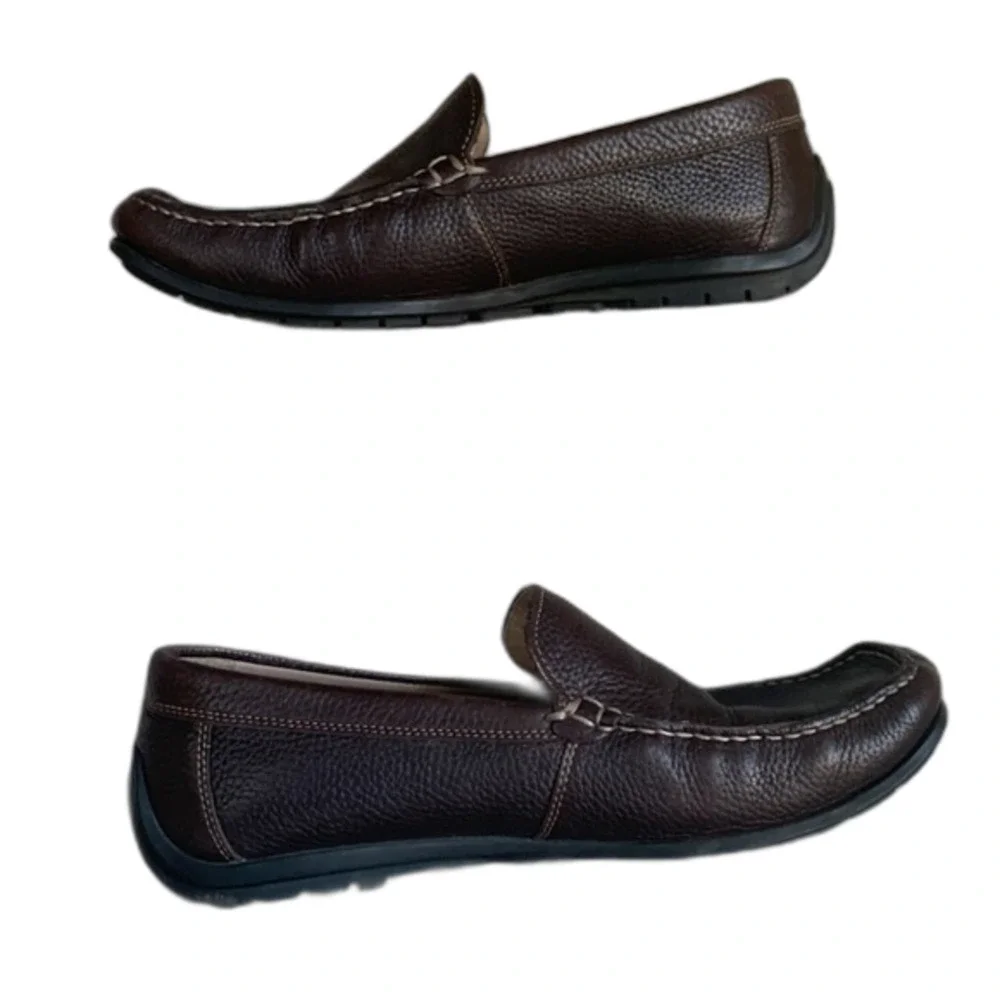 Ecco Men's Brown Leather Slip-On Moccasin Driving Shoe Size EU 44/US 10-10.5
